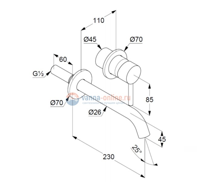 Смеситель Kludi Bozz 382453976 для раковины на 2 отверстия, излив 23 см, черный матовый