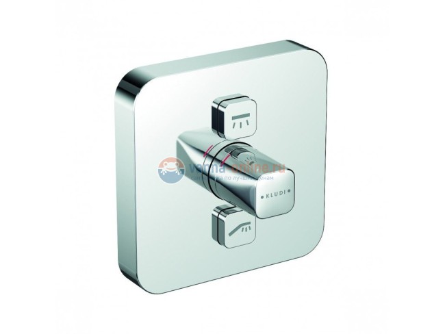Смеситель Kludi Push 386110538 для душа, внешняя часть, квадратный, для 2-х источников