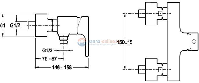 Смеситель Jacob Delafon Strayt E45371-CP для душа Смеситель Jacob Delafon Strayt E45371-CP для душа