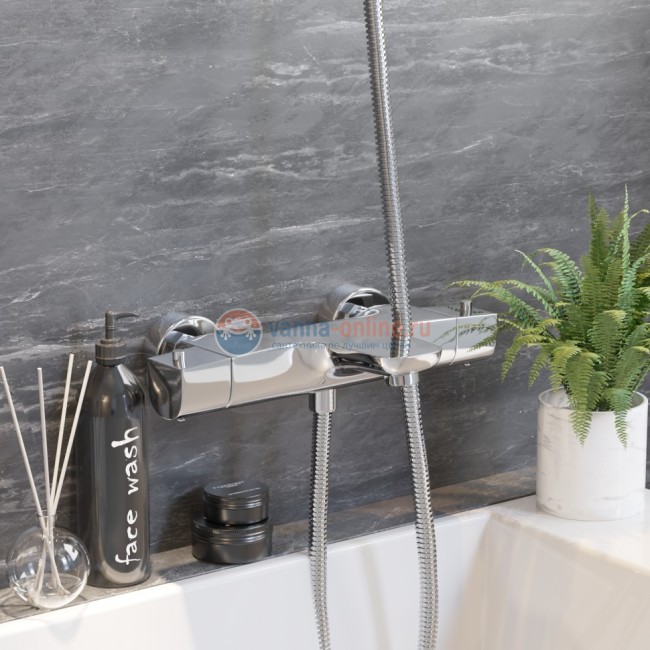 Смеситель для ванны Paini Nove с термостатом, хром Смеситель для ванны Paini Nove с термостатом, хром