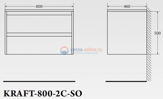Тумба под раковину BelBagno Kraft KRAFT-800-2C-SO-BO, подвесная Тумба под раковину BelBagno Kraft KRAFT-800-2C-SO-BO, подвесная
