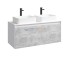 Тумба с раковиной Aqwella Mobi 120 см, фасад бетон светлый, корпус белый
