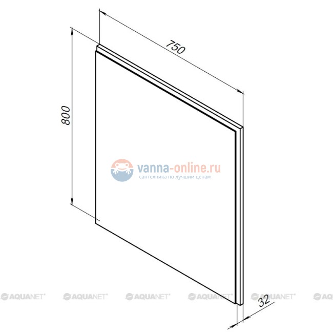 Зеркало Aquanet Сидней 75 242258, с LED-подсветкой, цвет - дуб рошелье