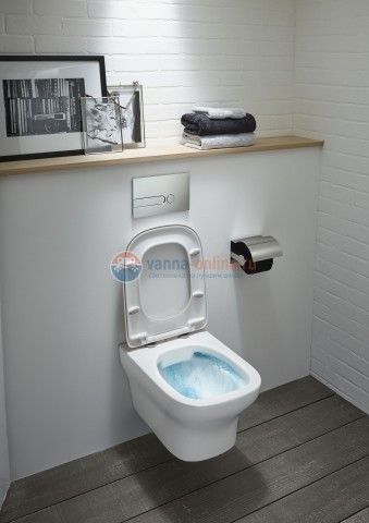 Инсталляция Jacob Delafon с безободковым унитазом Jacob Delafon Vox EDM102, сиденье микролифт клавиша хром Инсталляция Jacob Delafon с безободковым унитазом Jacob Delafon Vox EDM102, сиденье микролифт клавиша хром