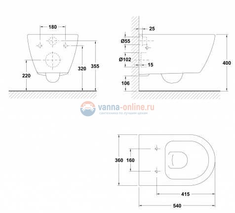 Подвесной унитаз Gala Emma 30172(73084)