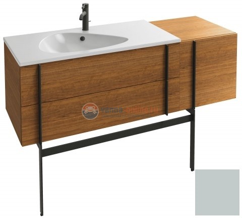 Тумба под раковину Jacob Delafon Nouvelle Vague 145 EB3037RU-G73, 3 ящика, с выступом, цвет - голубой шторм глянцевый