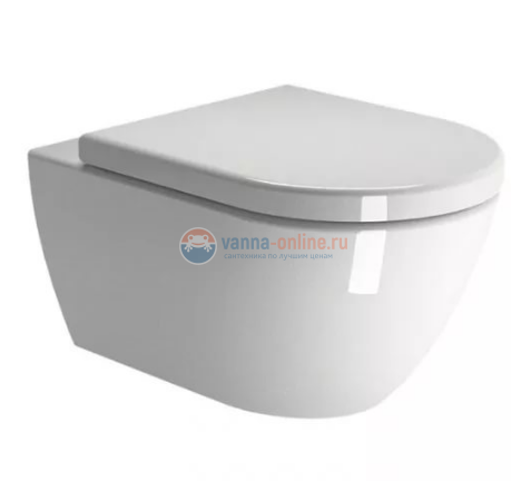 Подвесной унитаз GSI Pura 881511, безободковый с крышкой-сиденьем MS86CN11 SoftClose