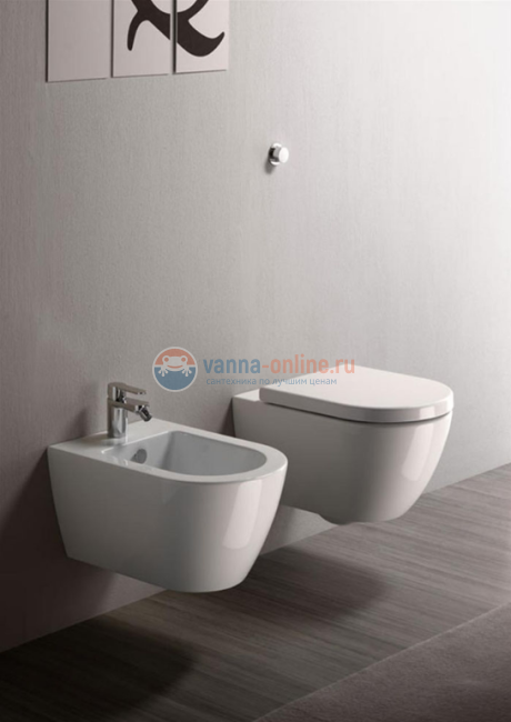 Подвесной унитаз GSI Pura 881511, безободковый с крышкой-сиденьем MS86CN11 SoftClose