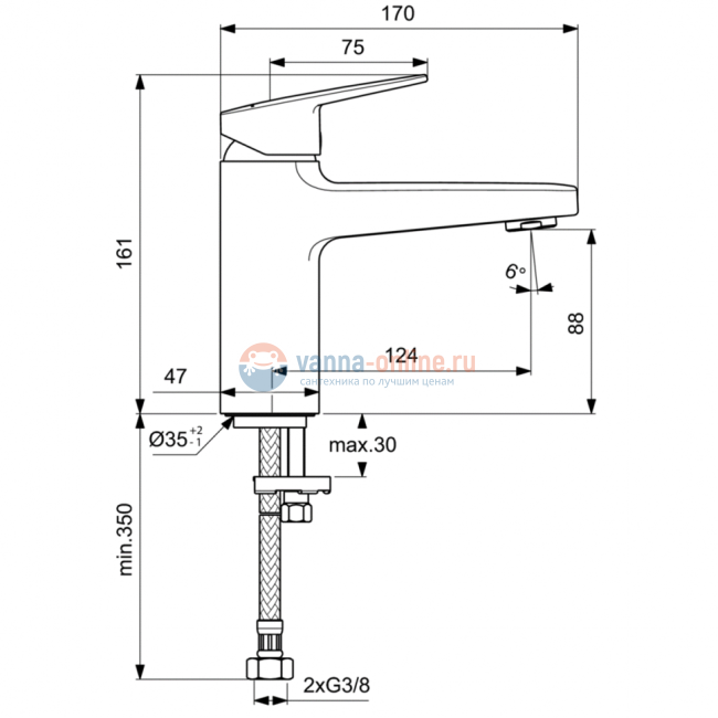 Смеситель для раковины Ideal Standard CERAPLAN BD222AA