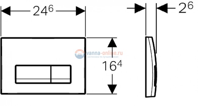 Клавиша Geberit Delta 51 115.105.46.1, матовый хром