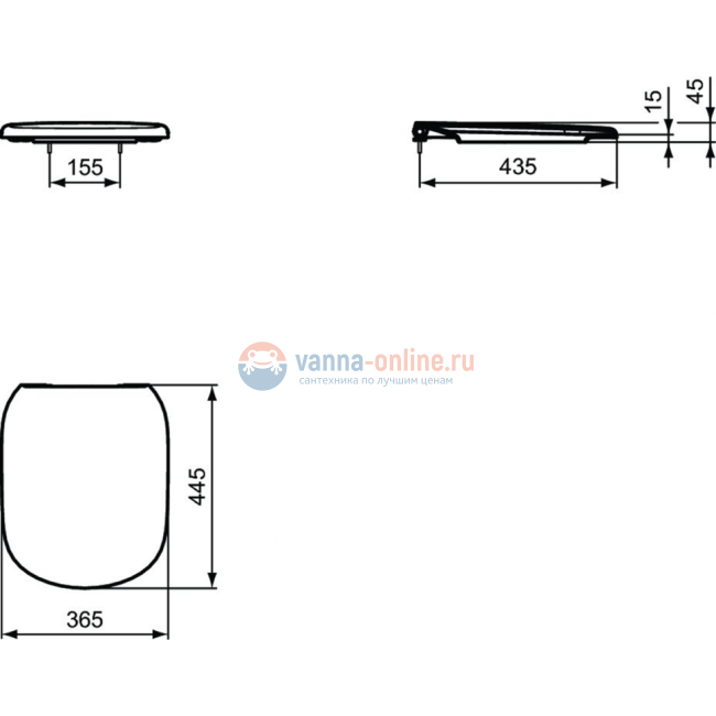 Сиденье и крышка для унитазов Ideal Standard TESI T352901 Сиденье и крышка для унитазов Ideal Standard TESI T352901