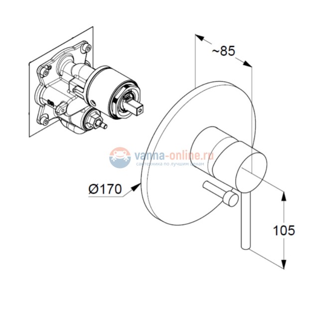 Смеситель Kludi Bozz 386503976 для ванны и душа, черный матовый