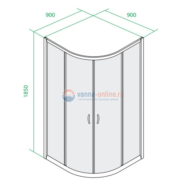 Душевое ограждение Iddis TF90ML 90 x 90 x 185 см стекло прозрачное, хром матовый