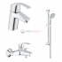 Набор смесителей для ванны Grohe Eurosmart 124446 с душевым гарнитуром хром 3 в 1 Набор смесителей для ванны Grohe Eurosmart 124446 с душевым гарнитуром хром 3 в 1