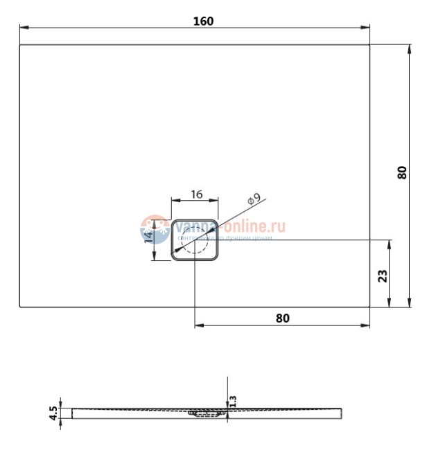 Душевой поддон Riho Basel 410 160 x 80 см DC200050000000S акриловый, прямоугольный, цвет белый