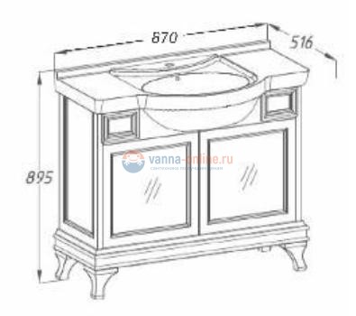 Тумба с раковиной Opadiris БОРДЖИ 85 (слоновая кость) Тумба с раковиной Opadiris БОРДЖИ 85 (слоновая кость)