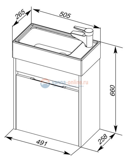 Тумба с раковиной Aquanet Лидс 50 00182744, эвкалипт мистери