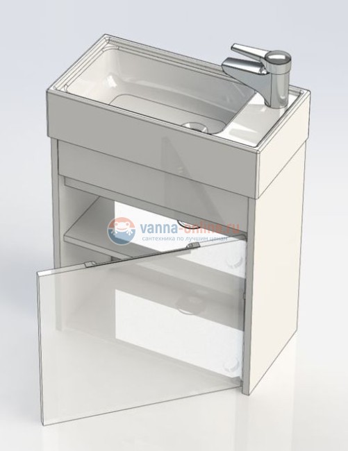 Тумба с раковиной Aquanet Лидс 50 00182744, эвкалипт мистери