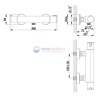 Смеситель Lemark Yeti LM7833C для душа термостатический Смеситель Lemark Yeti LM7833C для душа термостатический