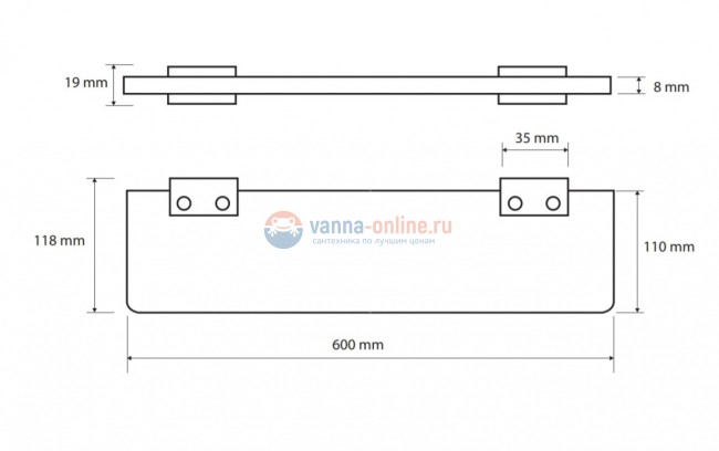 Полка стеклянная Bemeta Nero 135002240 60 x 11.8 x 1.9 cм, черный Полка стеклянная Bemeta Nero 135002240 60 x 11.8 x 1.9 cм, черный
