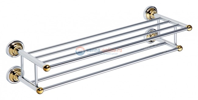 Полка-полотенцедержатель Bemeta Retro 144202258 66.5 x 22.5 x 16.5 см двойная, хром/золото Полка-полотенцедержатель Bemeta Retro 144202258 66.5 x 22.5 x 16.5 см двойная, хром/золото