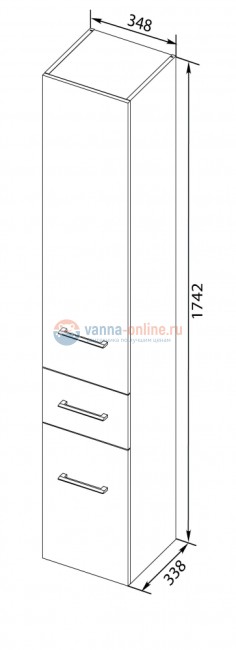 Пенал Aquanet Порто 35 белый, 00195732