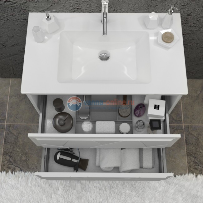 Тумба под раковину Opadiris Smile Луиджи 70 см, 00-00000541, подвесная, белый матовый