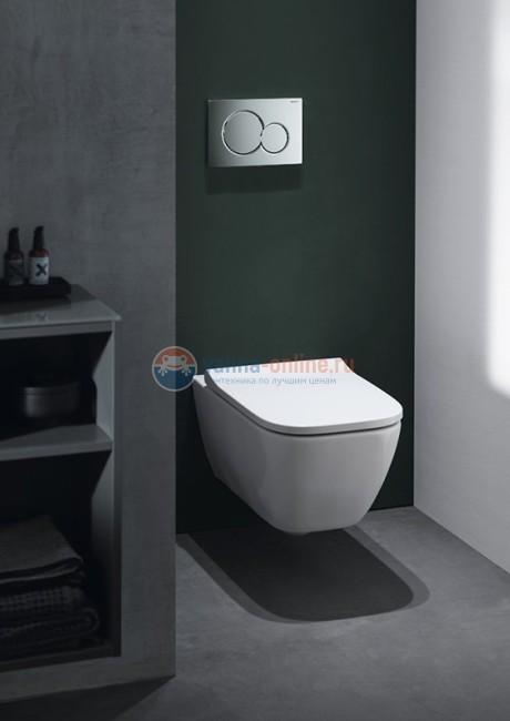 Инсталляция Geberit c унитазом Geberit Smyle Square Rimfree 500.300.21.S, сиденье микролифт клавиша глянцевый хром, комплект Инсталляция Geberit c унитазом Geberit Smyle Square Rimfree 500.300.21.S, сиденье микролифт клавиша глянцевый хром, комплект