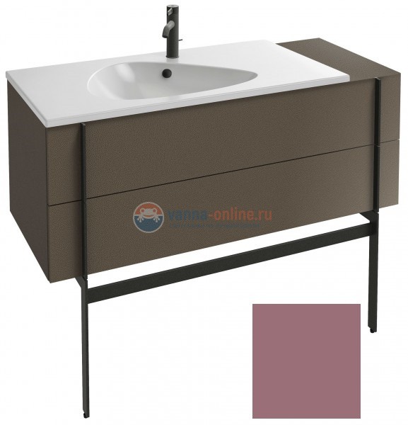 Тумба под раковину Jacob Delafon Nouvelle Vague 120 EB3033-G1B, 2 ящика, с выступом, цвет - нежно-розовый глянцевый