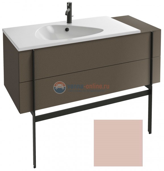 Тумба под раковину Jacob Delafon Nouvelle Vague 120 EB3033-M40, 2 ящика, с выступом, цвет - бежевый матовый