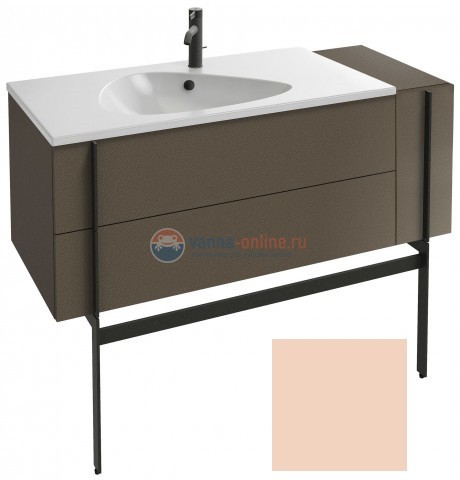 Тумба под раковину Jacob Delafon Nouvelle Vague 120 EB3034-S09, 3 ящика, с выступом, цвет - телесный сатин