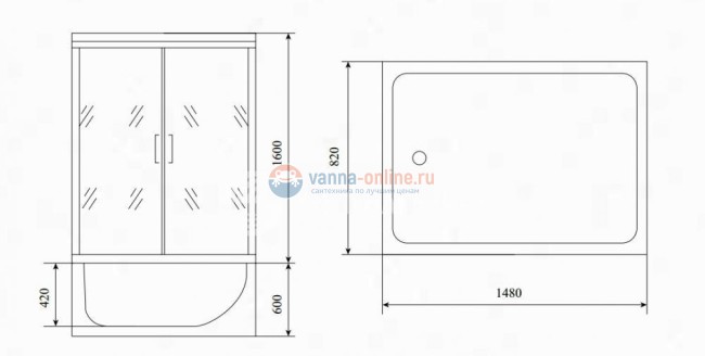 Душевая кабина Timo TL-1505 148 x 82 см (Lux) Душевая кабина Timo TL-1505 148 x 82 см (Lux)