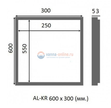 Сантехнический люк под плитку Люкер AL-KR ширина 30, высота 60