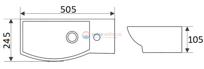 Раковина CeramaLux Серия N N 7947C подвесная, белый