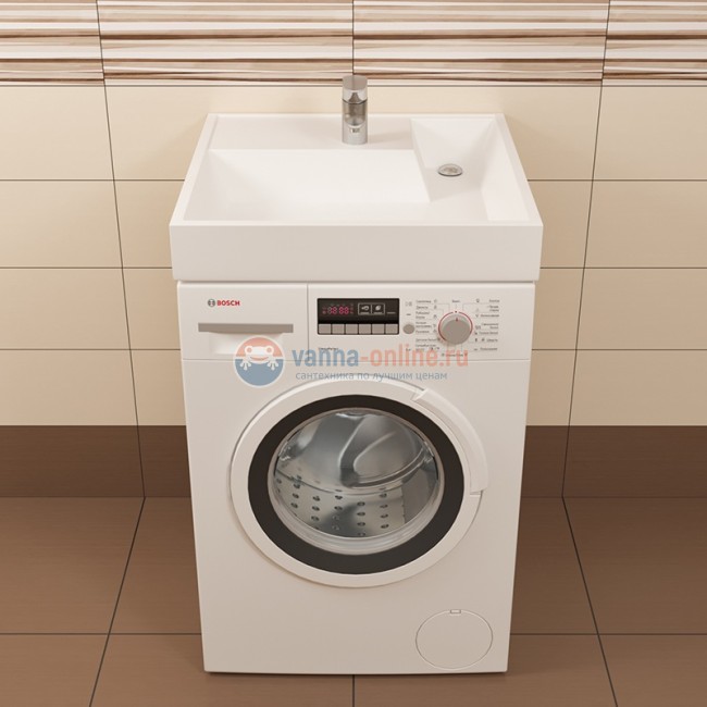 Раковина СанТа Юпитер 900117, 60x50 см, над стиральной машиной