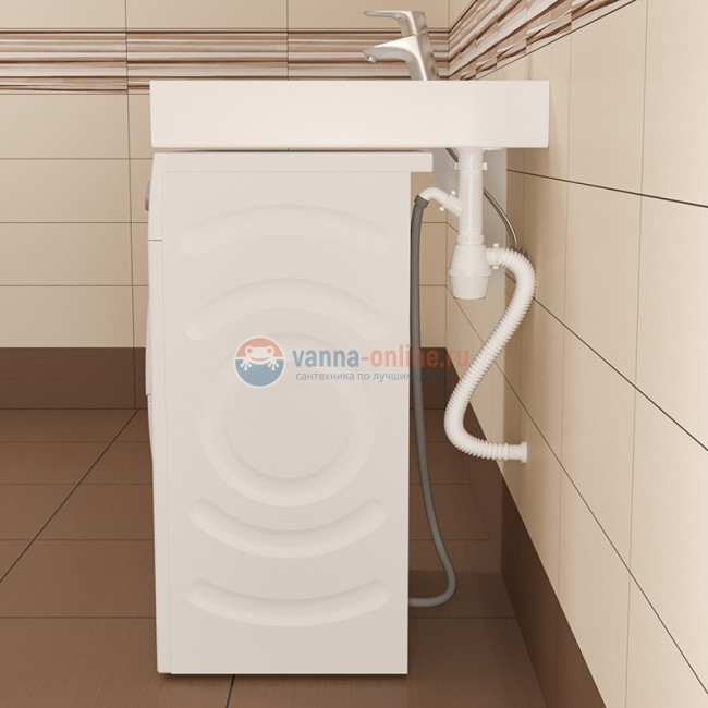 Раковина СанТа Юпитер 900117, 60x50 см, над стиральной машиной