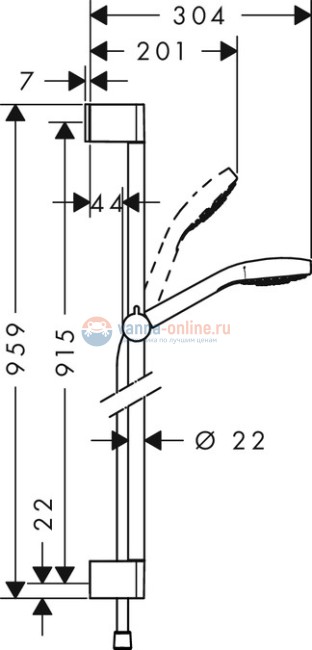 Душевой гарнитур Hansgrohe Croma Select E 1jet 26594400 Душевой гарнитур Hansgrohe Croma Select E 1jet 26594400