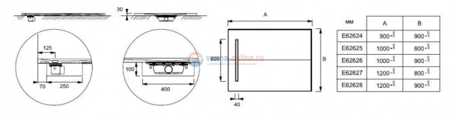 Поддон Jacob Delafon Surface 90 x 90 см, E62624, из искусственного камня Поддон Jacob Delafon Surface 90 x 90 см, E62624, из искусственного камня
