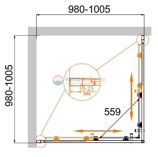 Душевой уголок Cezares MOLVENO-A-2-100-C-Cr-IV