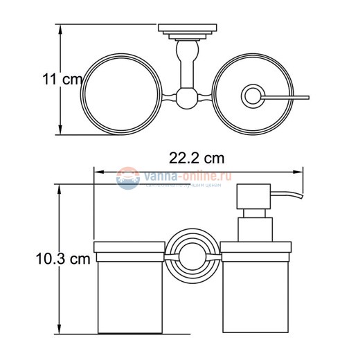 Держатель стакана и дозатора WasserKRAFT Isar К-7389