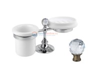 Стакан и мыльница настольные Cezares Olimp STT-02-Sw цвет бронза, ручки Swarovski Стакан и мыльница настольные Cezares Olimp STT-02-Sw цвет бронза, ручки Swarovski