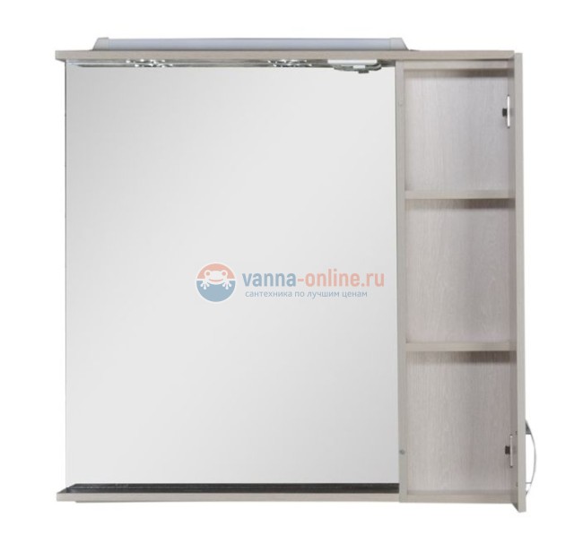 Зеркало-шкаф Aquanet Донна 90 00169178, правый, цвет белый дуб, правый