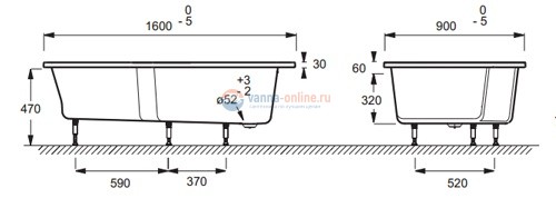 Ванна акриловая Jacob Delafon Bain Douche NEO E6D000-00 160 х 90 х 70, левая/правая Ванна акриловая Jacob Delafon Bain Douche NEO E6D000-00 160 х 90 х 70, левая/правая