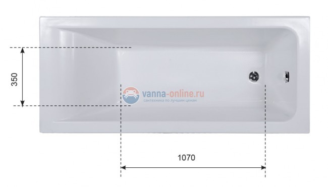 Ванна акриловая Aquanet Bright 216660 175x75 см со сварным каркасом Ванна акриловая Aquanet Bright 216660 175x75 см со сварным каркасом
