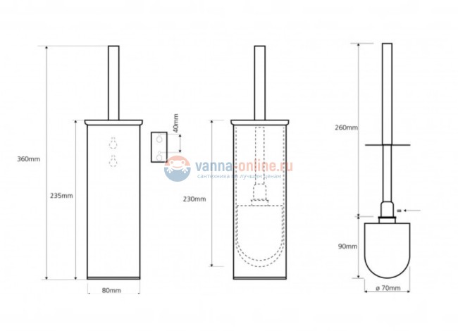 Ершик Bemeta Plaza 118213092 8 x 8 x 36 см подвесной/напольный, хром Ершик Bemeta Plaza 118213092 8 x 8 x 36 см подвесной/напольный, хром