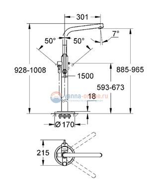 Смеситель напольный Grohe Atrio 7° 32135002 для ванны и душа Смеситель напольный Grohe Atrio 7° 32135002 для ванны и душа