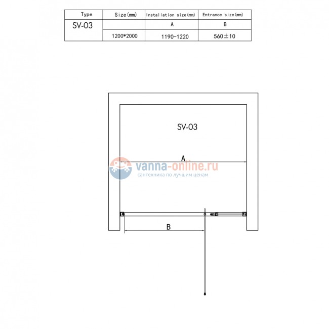 Душевая дверь RGW SV-03 06320312-11 120 х 200 см распашная, стекло прозрачное, хром