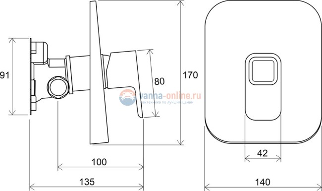 Смеситель для душа Ravak 10° TD 066.00 Смеситель для душа Ravak 10° TD 066.00