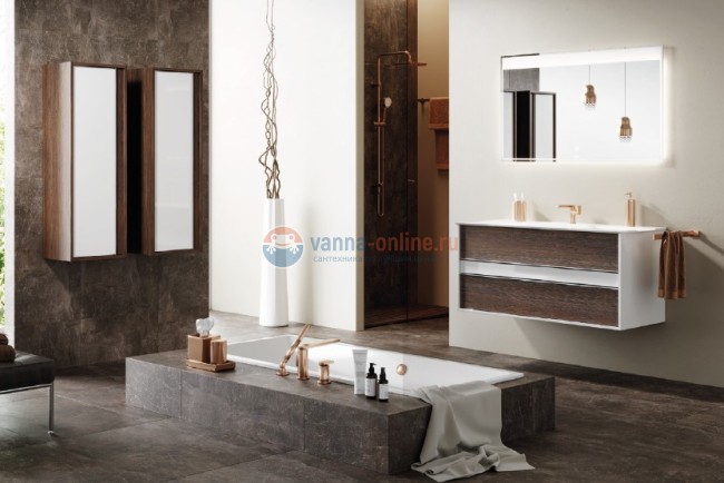 Тумба под раковину Clarberg Evolution 120 EV0112CD, цвет - белый/крафт темный