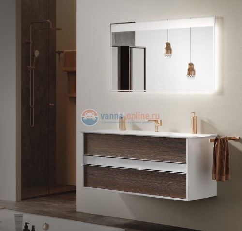 Тумба под раковину Clarberg Evolution 120 EV0112CD, цвет - белый/крафт темный